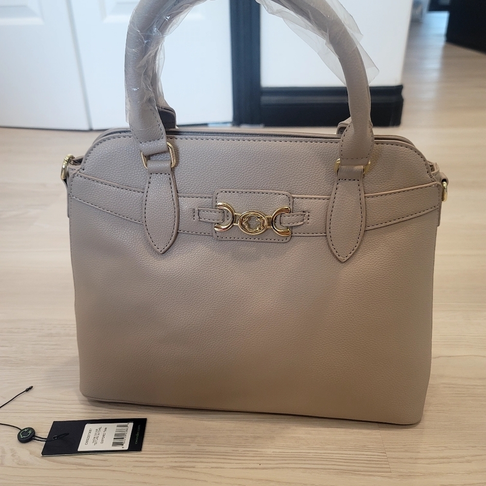 NEW C. WONDER Naomi Caviar Texture Satchel and Flap Clutch Wallet in Tan - Picture 6 of 17